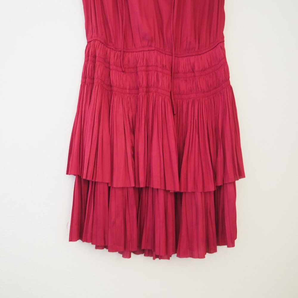 Reset Deep Red Gabrielle Satin Mini Dress sz L - Picture 7 of 12